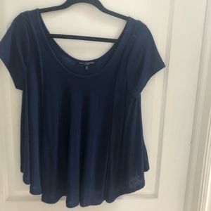 One Clothing Navy Ribbed Swing Tee